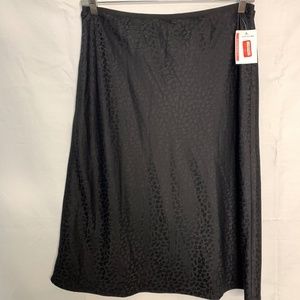 Chelsea 28 Black Leopard Print Midi Skirt Size L